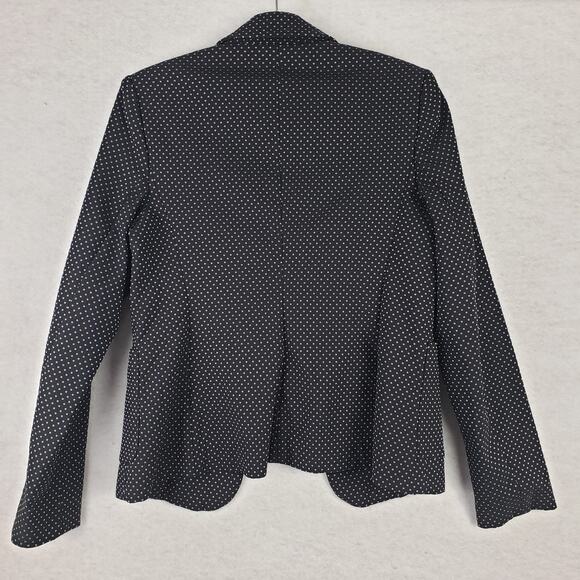 Tommy Hilfiger Womens Size 6 Polka Dot Blazer Jacket Black Preppy Academia Twee - Picture 13 of 13